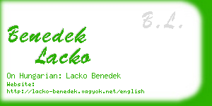 benedek lacko business card